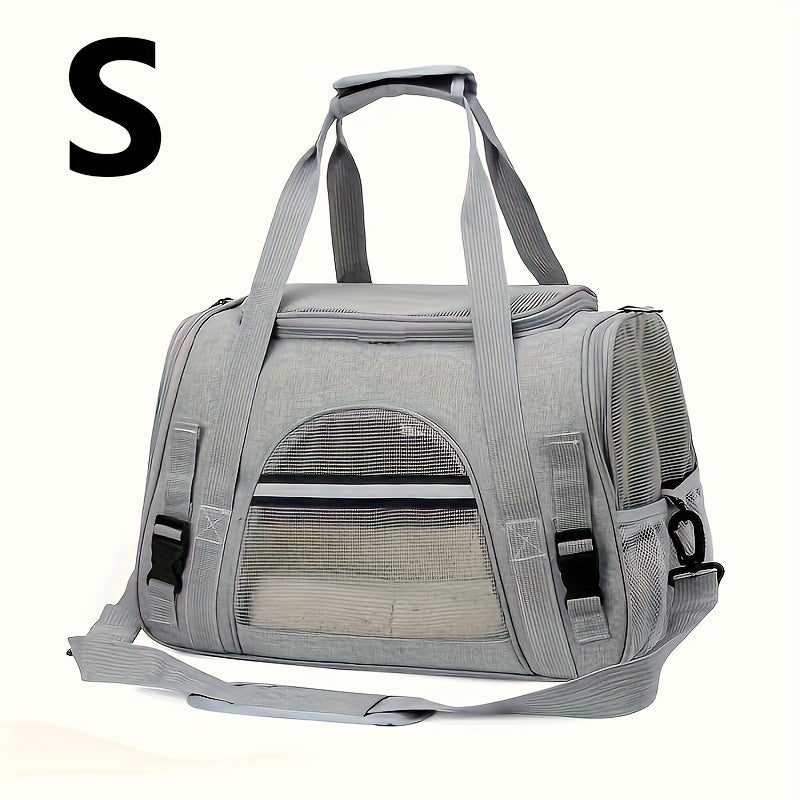 Trasportino Gatto Portatile con Materassino – Grande Capacità, Tasche Traspiranti, Chiusura con Cerniera, Imbottitura Morbida, Cinghie Sicure per Auto e Esterno