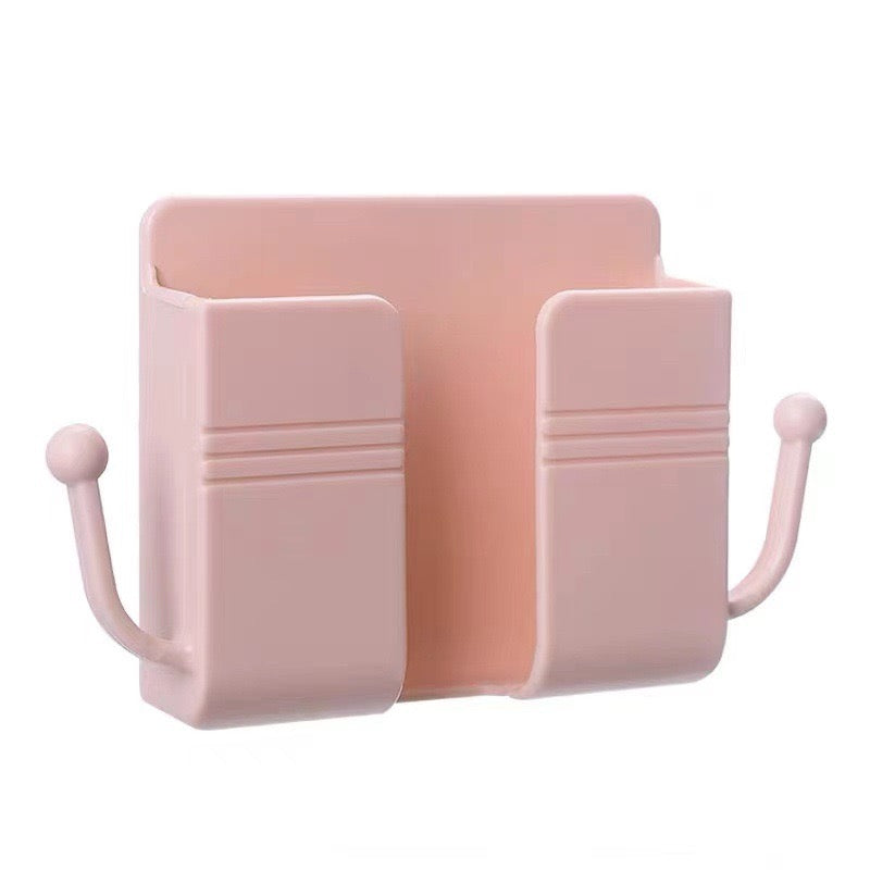 Porta Cellulare da Parete – Organizer Multiuso Senza Fori, Supporto per Telecomando, Scatola di Stoccaggio e Gancio per Ricarica