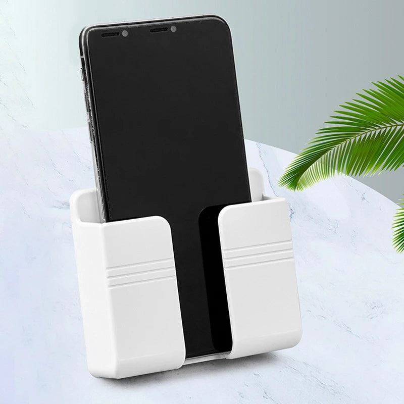 Porta Cellulare da Parete – Organizer Multiuso Senza Fori, Supporto per Telecomando, Scatola di Stoccaggio e Gancio per Ricarica