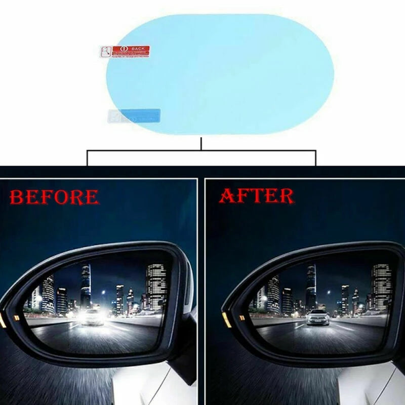 Set 2 folii transparente anti-ploaie pentru lentile spate auto – protecție impermeabilă, autocolant universal 100x145mm