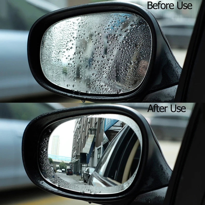 Set 2 folii transparente anti-ploaie pentru lentile spate auto – protecție impermeabilă, autocolant universal 100x145mm