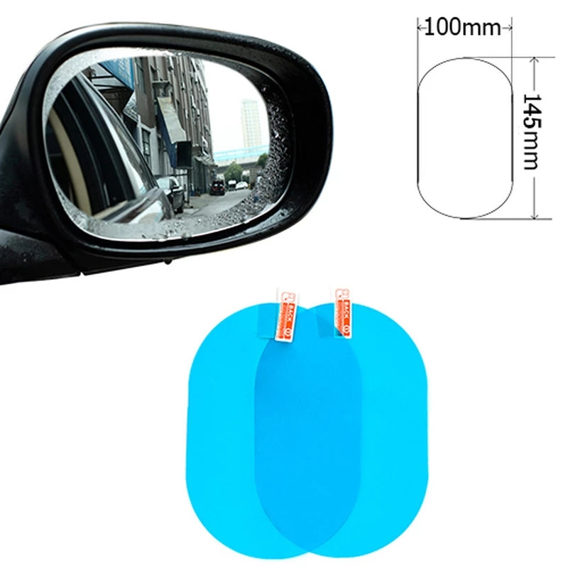 Set 2 folii transparente anti-ploaie pentru lentile spate auto – protecție impermeabilă, autocolant universal 100x145mm