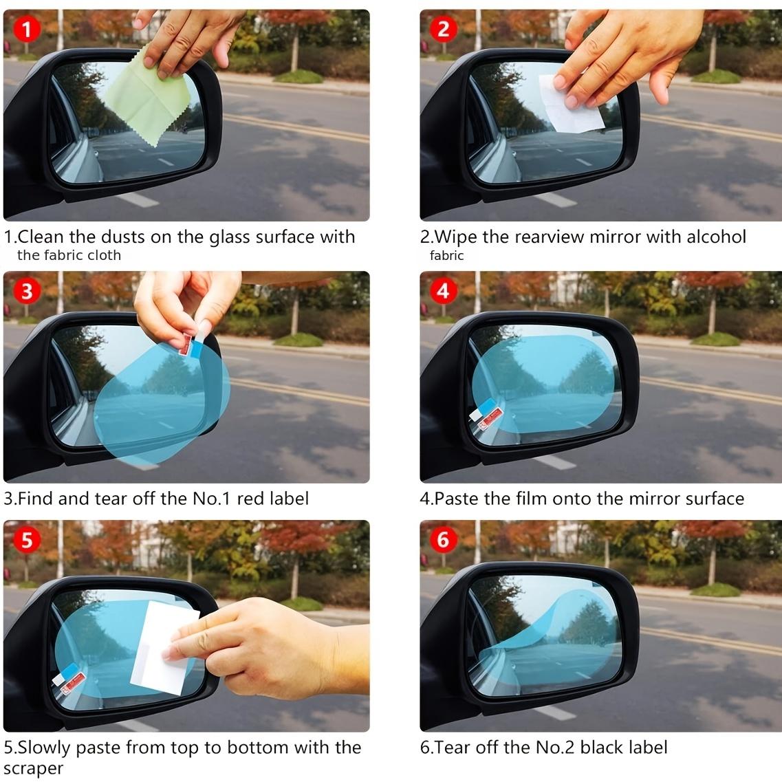 Set 2 folii transparente anti-ploaie pentru lentile spate auto – protecție impermeabilă, autocolant universal 100x145mm
