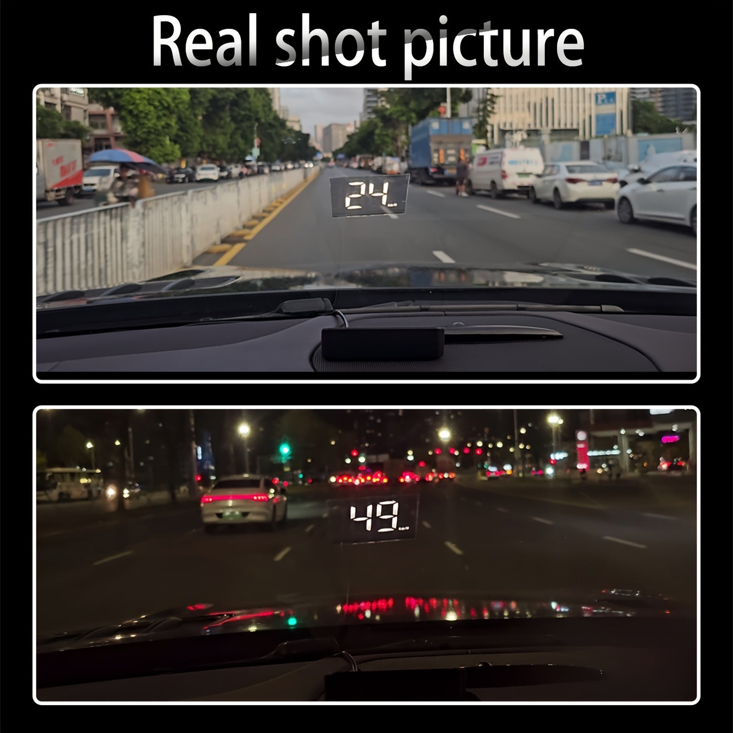 HUD auto YNF – afișaj head-up HD, viteză și kilometraj în timp real, compatibil 99% modele, plug & play, KM/H