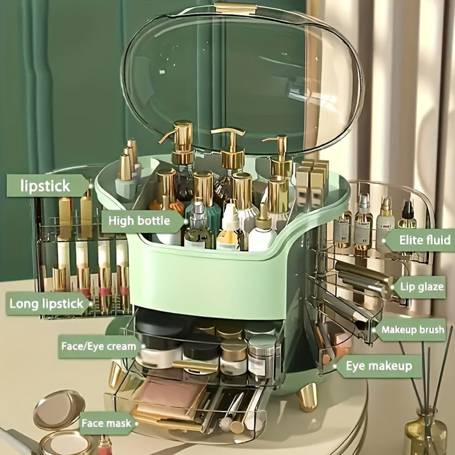 Organizer Trucco e Gioielli Grande Capacità con Cassetti – Contenitore Cosmetici Autosufficiente, Antipolvere, Multi-Livello per Prodotti di Bellezza, Skincare e Materiale Artistico