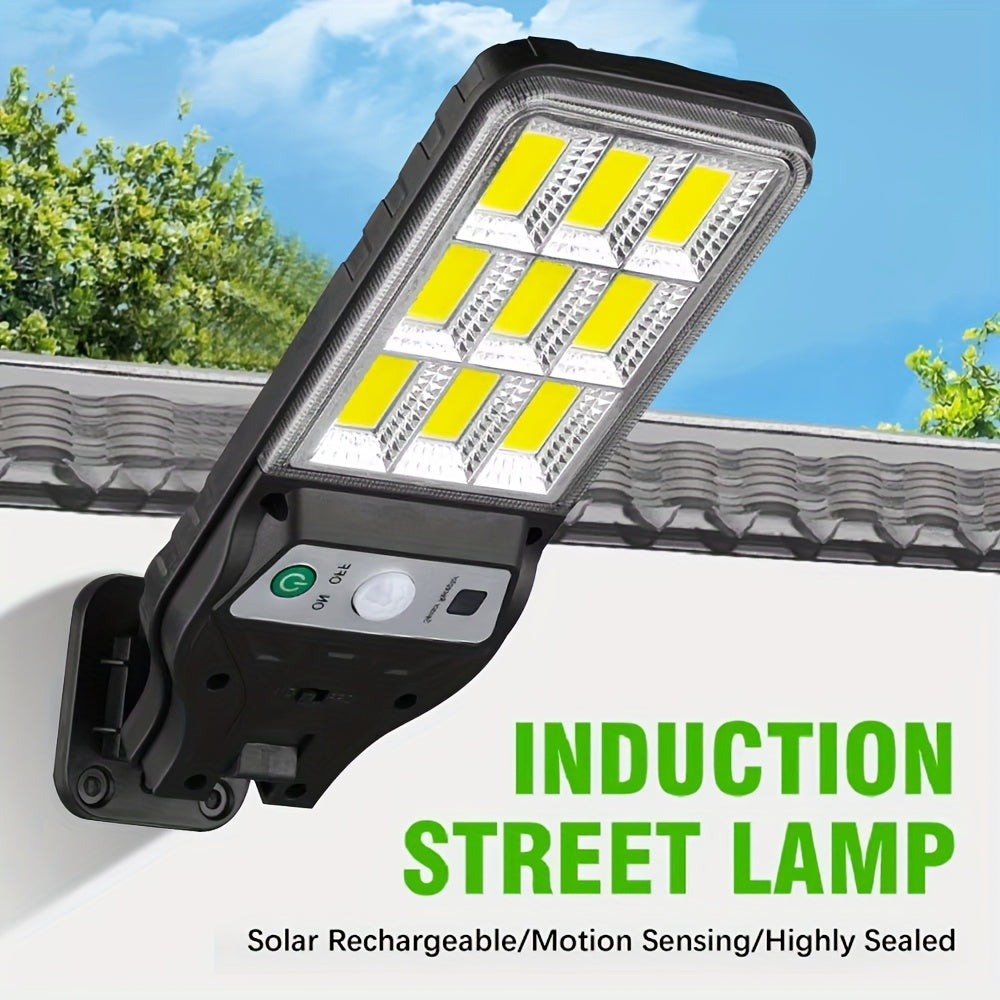 Lampă solară de exterior 1/2/3/4 bucăți, reîncărcabilă COB cu senzor de mișcare, LED inteligent pentru ziduri, terase, grădini, patio și balcoane