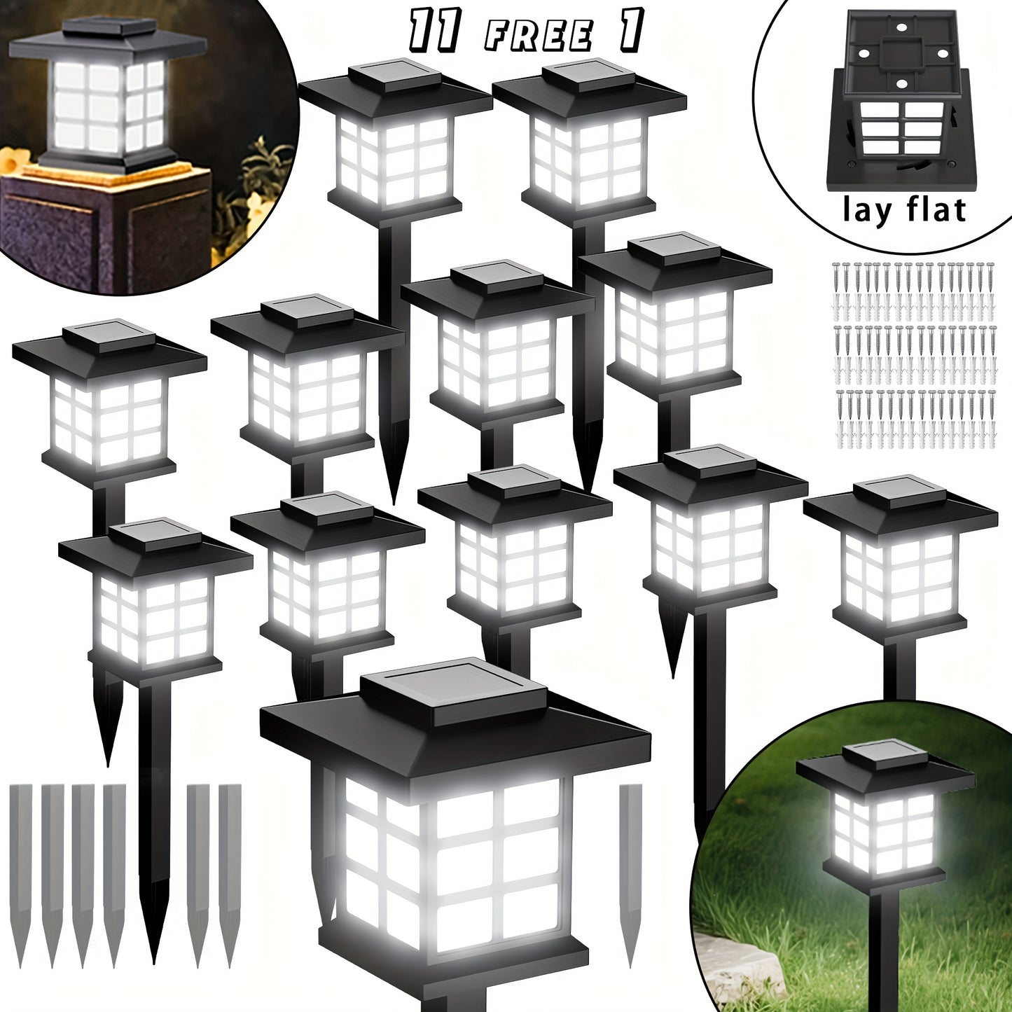Solar Outdoor Path Lights – 24/12/6/2 Pack, Waterproof LED Landscape Lighting, 600mAh Long-Lasting Solar Garden Lights for Yard, Patio & Walkways