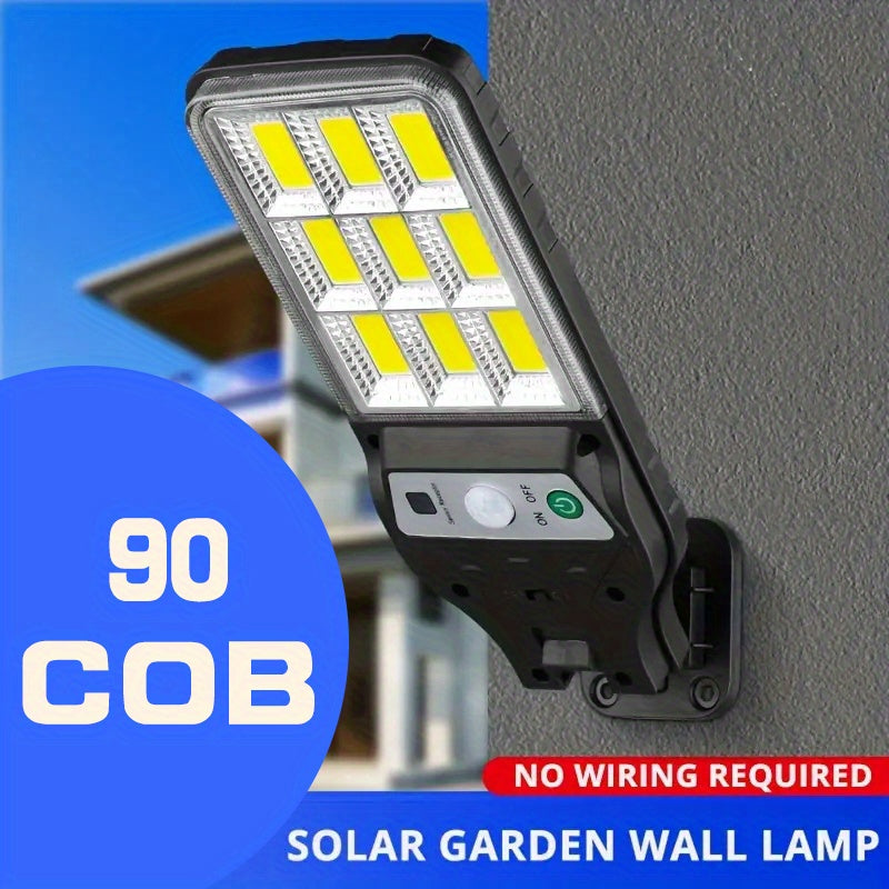 Lampă solară de exterior 1/2/3/4 bucăți, reîncărcabilă COB cu senzor de mișcare, LED inteligent pentru ziduri, terase, grădini, patio și balcoane