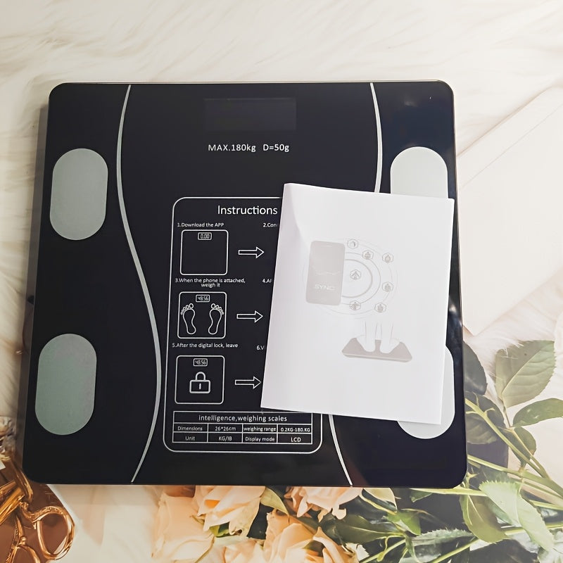 Bilancia Digitale Smart UAEIUI da Bagno – Wireless a Batterie, con Monitoraggio della Massa Grassa, per Donna e Uomo, Uso Domestico