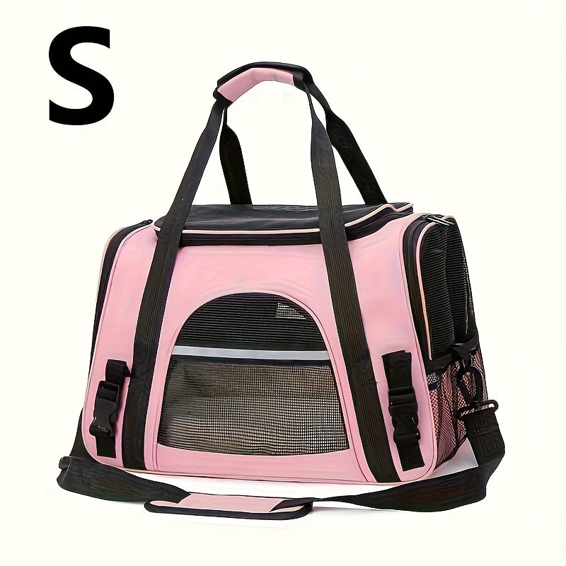 Trasportino Gatto Portatile con Materassino – Grande Capacità, Tasche Traspiranti, Chiusura con Cerniera, Imbottitura Morbida, Cinghie Sicure per Auto e Esterno
