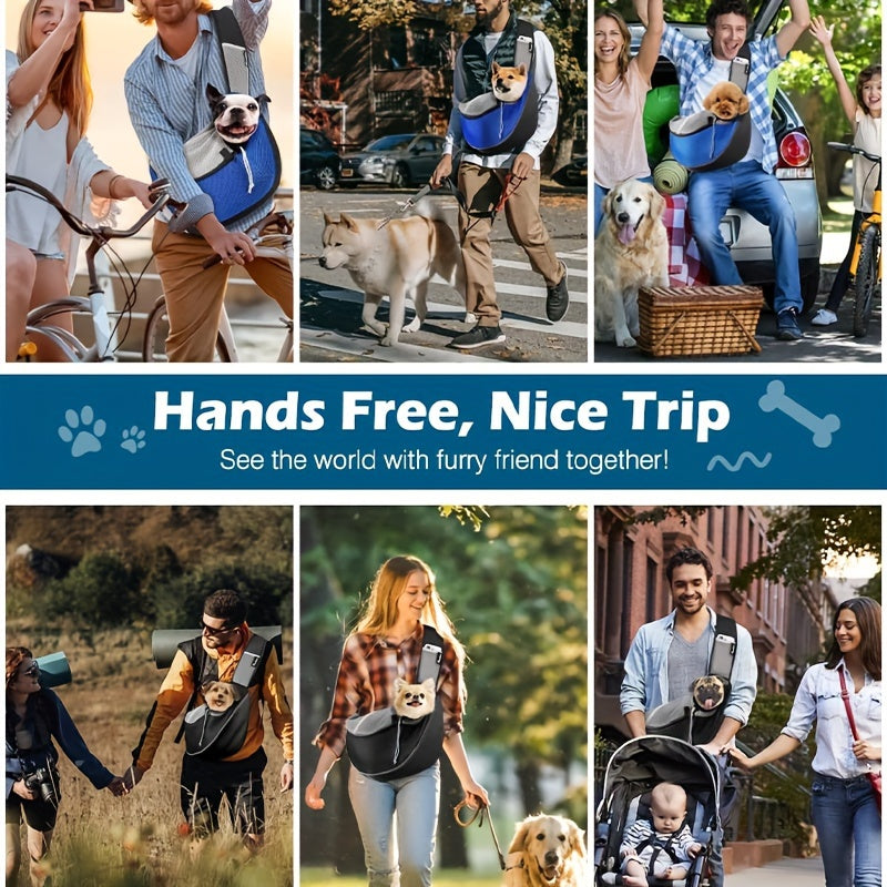 Borsa a tracolla traspirante per cani – trasportino con spallacci regolabili, rosa & nero, comodo e sicuro per cani piccoli e medi ✅