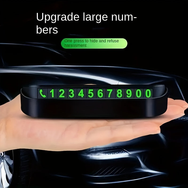 Ornament bord auto cu afișaj număr de telefon – cadru durabil ABS, izolat termic și protejat de soare, ușor de mutat