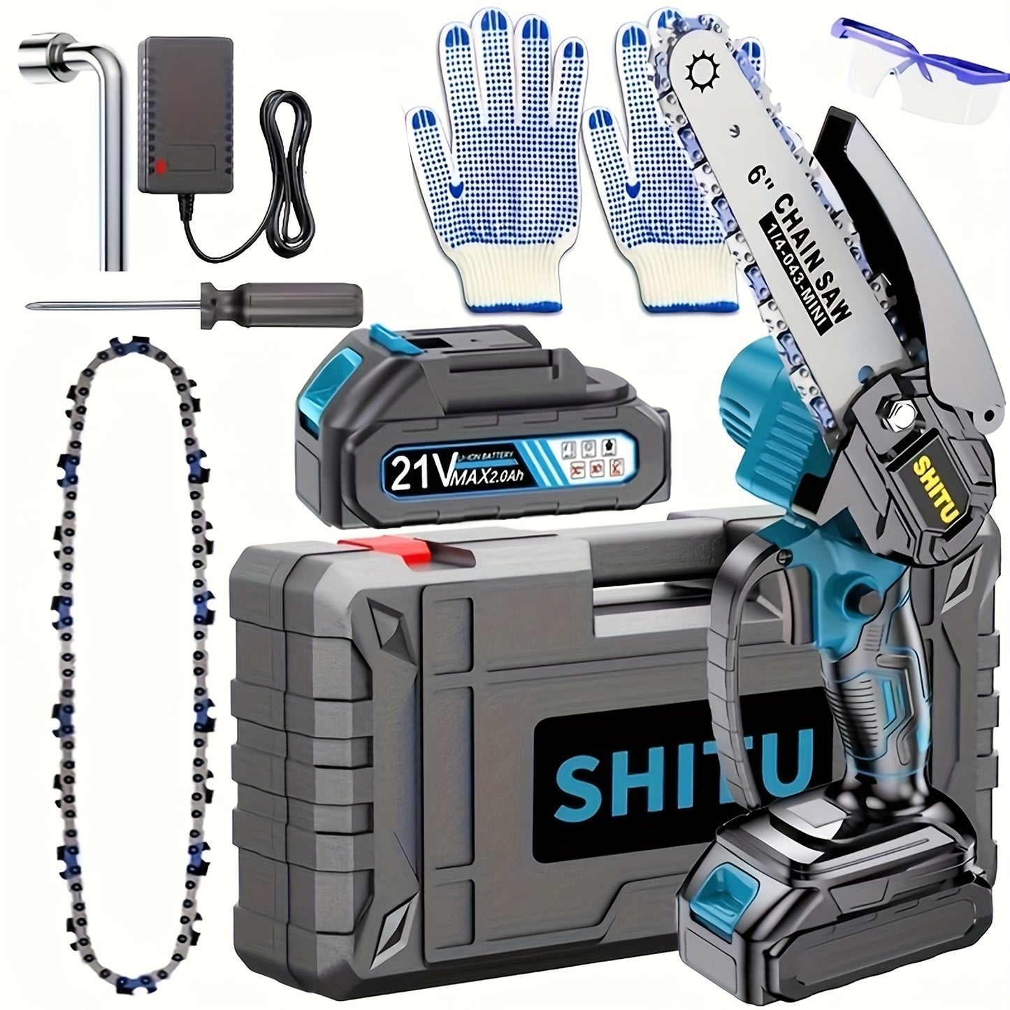 Mini Cordless Chainsaw, Lightweight & Portable Handheld Electric Tree Cutter with Splash Guard, Safety Lock, Rechargeable Battery, and Safe Trimming for Quick Cutting of Tree Branches, Courtyard, Household, and Garden Use, Gift.
