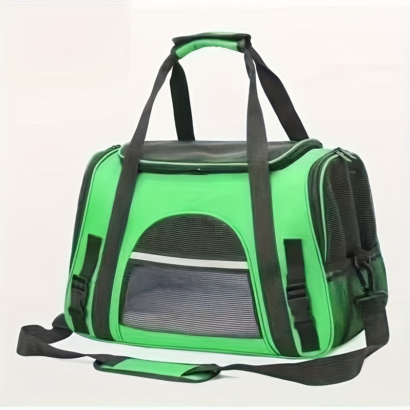 Trasportino Gatto Portatile con Materassino – Grande Capacità, Tasche Traspiranti, Chiusura con Cerniera, Imbottitura Morbida, Cinghie Sicure per Auto e Esterno