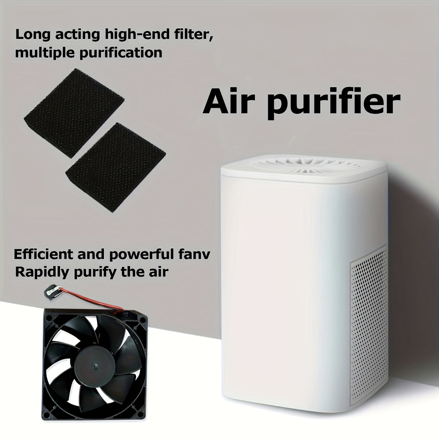 Purificatore d’Aria HEPA 2025 Modello 2025 – Ventola Integrata, USB, Silenzioso, Filtro Potenziato per Casa, Camera, Ufficio e Scrivania, Compatto e Affidabile