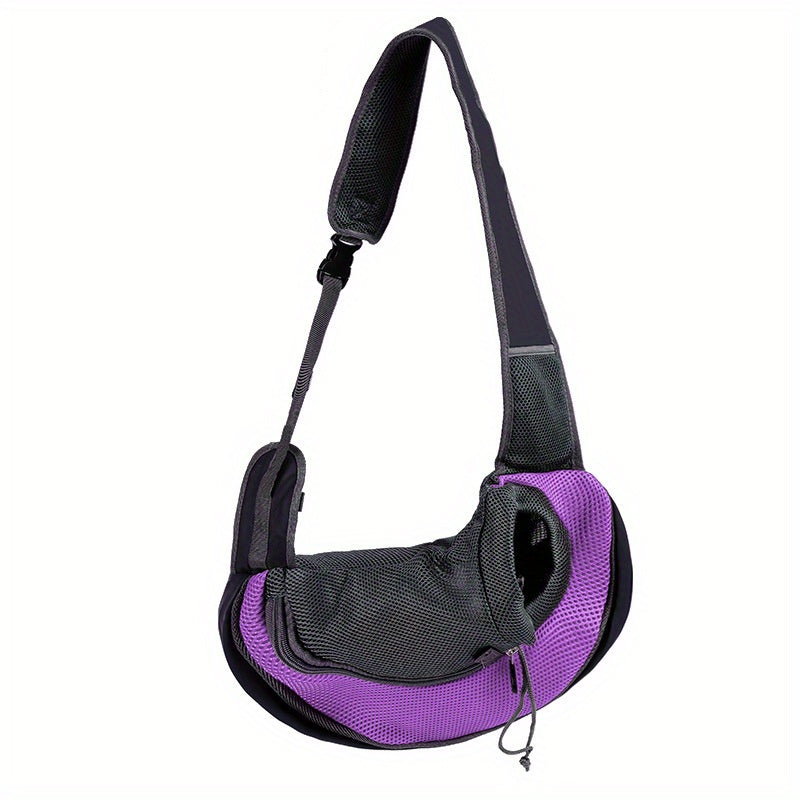 Borsa a tracolla traspirante per cani – trasportino con spallacci regolabili, rosa & nero, comodo e sicuro per cani piccoli e medi ✅