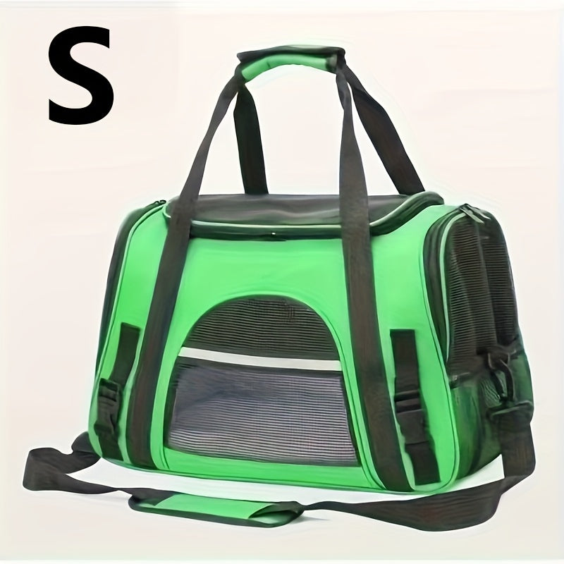 Trasportino Gatto Portatile con Materassino – Grande Capacità, Tasche Traspiranti, Chiusura con Cerniera, Imbottitura Morbida, Cinghie Sicure per Auto e Esterno