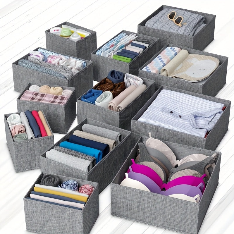 6 Organizer Tessili per Cassetti – Contenitori Tessuti con Scomparti Multipli per Vestiti Bambini, Camerette e Camera da Letto – Stile Contemporaneo, Durevoli e Salvaspazio