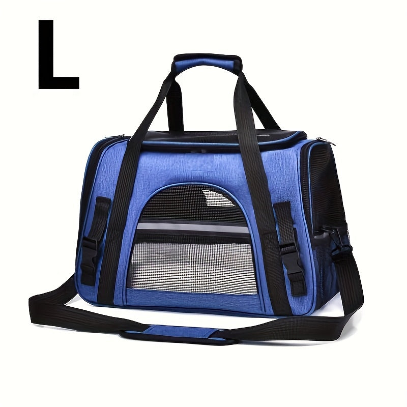 Trasportino Gatto Portatile con Materassino – Grande Capacità, Tasche Traspiranti, Chiusura con Cerniera, Imbottitura Morbida, Cinghie Sicure per Auto e Esterno