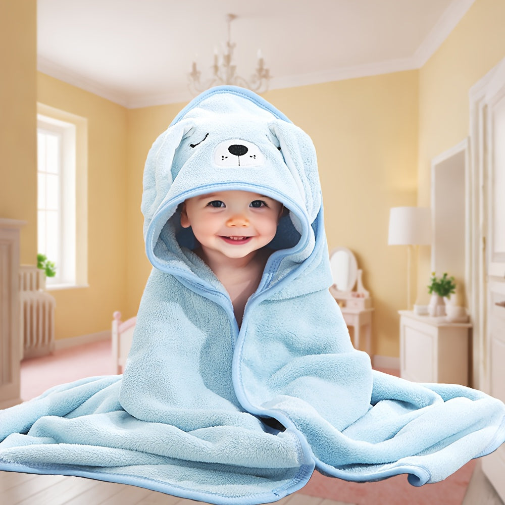 Prosop de baie pentru bebeluși cu glugă – capă drăguță din coral fleece, uscare rapidă, ideal pentru piscină, plajă și utilizare tot anul