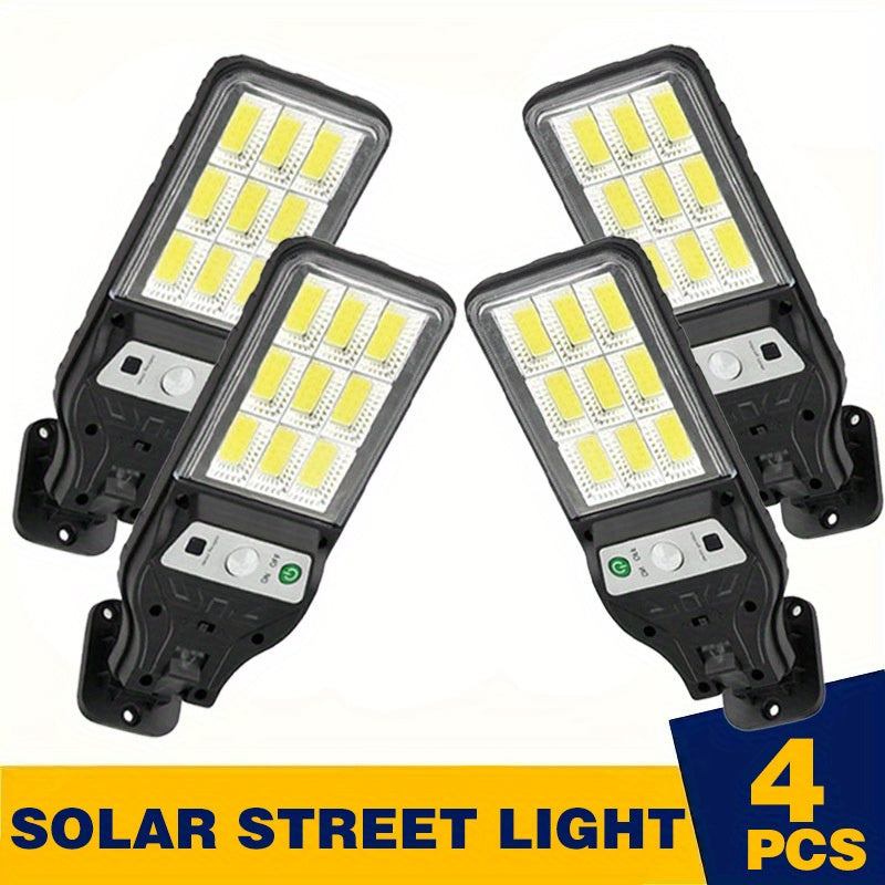 Lampă solară de exterior 1/2/3/4 bucăți, reîncărcabilă COB cu senzor de mișcare, LED inteligent pentru ziduri, terase, grădini, patio și balcoane