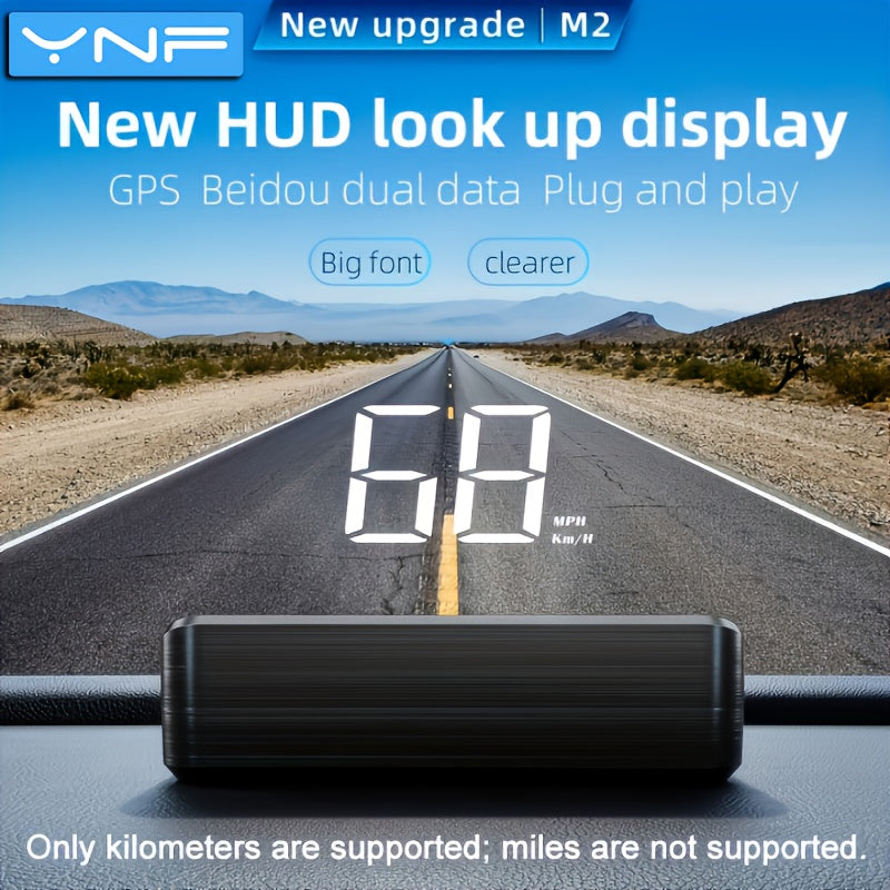 HUD auto YNF – afișaj head-up HD, viteză și kilometraj în timp real, compatibil 99% modele, plug & play, KM/H