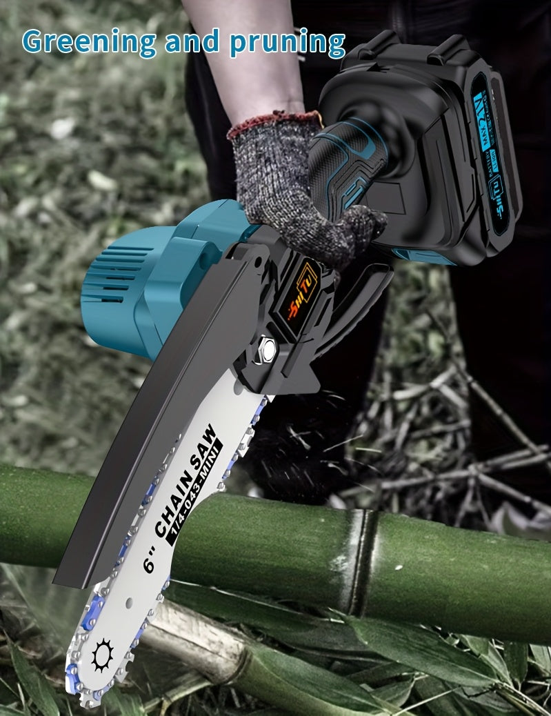 Mini Cordless Chainsaw, Lightweight & Portable Handheld Electric Tree Cutter with Splash Guard, Safety Lock, Rechargeable Battery, and Safe Trimming for Quick Cutting of Tree Branches, Courtyard, Household, and Garden Use, Gift.
