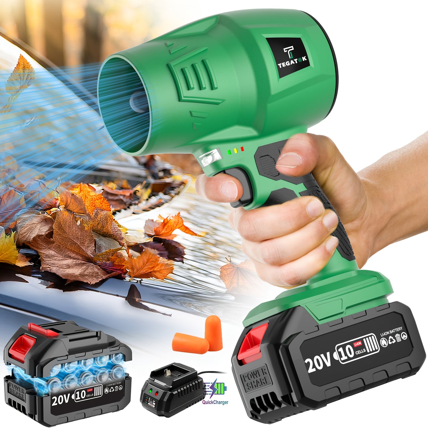 Turbo Jet Blower, 220000RPM Electric Cordless Leaf Blower, 20V 2.0/4.0AH Battery Jet Dry Blower, High Pressure Air Blower, Jet Blower Car Dryer, Hand Held Snow Blower, Home Outdoor, Blowing Leaves And Dust, Birthday Or Holiday Gift