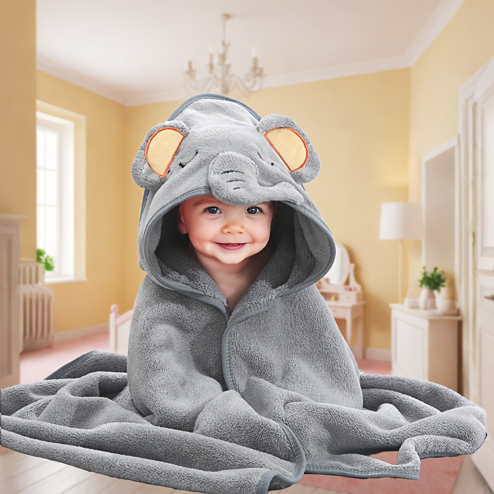 Prosop de baie pentru bebeluși cu glugă – capă drăguță din coral fleece, uscare rapidă, ideal pentru piscină, plajă și utilizare tot anul