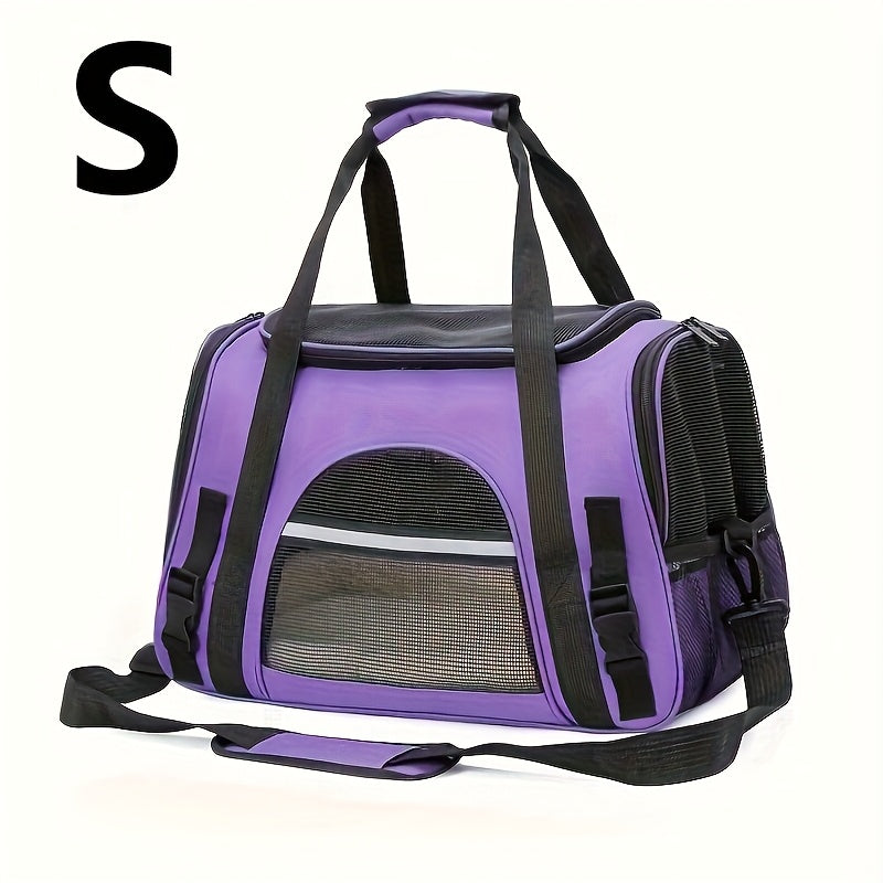 Trasportino Gatto Portatile con Materassino – Grande Capacità, Tasche Traspiranti, Chiusura con Cerniera, Imbottitura Morbida, Cinghie Sicure per Auto e Esterno