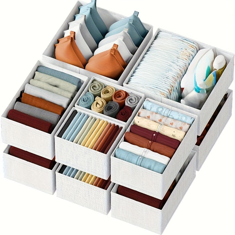 6 Organizer Tessili per Cassetti – Contenitori Tessuti con Scomparti Multipli per Vestiti Bambini, Camerette e Camera da Letto – Stile Contemporaneo, Durevoli e Salvaspazio