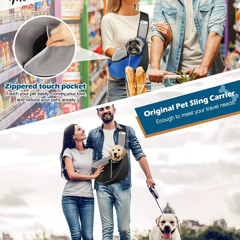 Borsa a tracolla traspirante per cani – trasportino con spallacci regolabili, rosa & nero, comodo e sicuro per cani piccoli e medi ✅