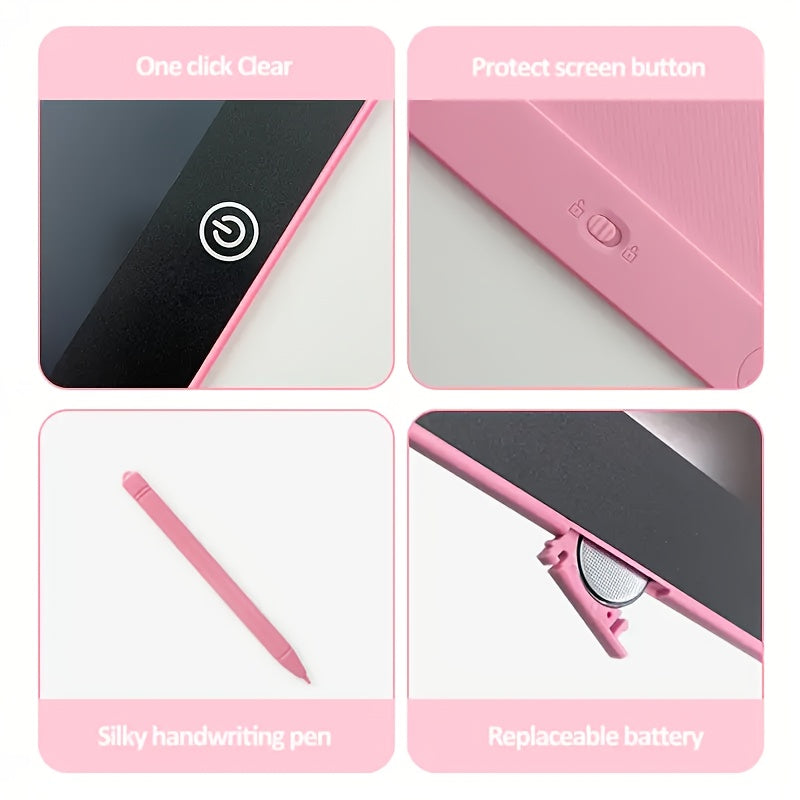 Tablet da Scrittura LCD 21,59 cm con Schermo Colorato e Stilo – Gioco Educativo, Batteria Inclusa, Strumento Interattivo di Apprendimento, Design Divertente e Resistente