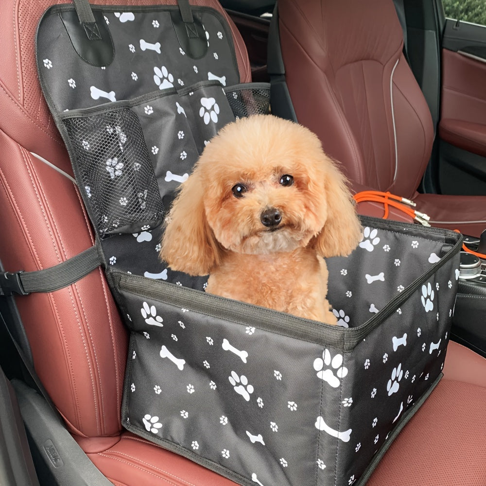 PetSafe & Travel Essentials – Cesto Auto per Cani in Poliestere, Resistente ai Graffi, con Tasche Laterali e Copertura Cintura di Sicurezza per Trasporto Sicuro