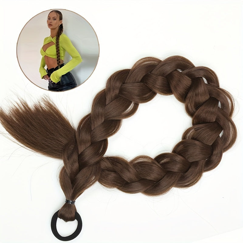Extension Coda di Cavallo Treccia 60,96 cm – Fibra Sintetica, Elastico, Bionda, Accessorio Capelli per Feste ed Uso Quotidiano