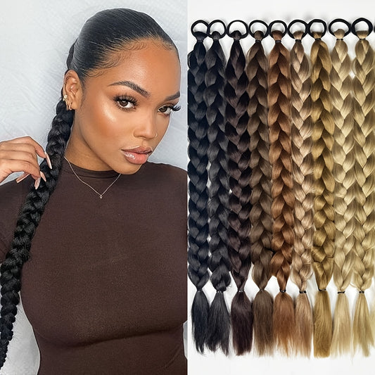 Extension Coda di Cavallo Treccia 60,96 cm – Fibra Sintetica, Elastico, Bionda, Accessorio Capelli per Feste ed Uso Quotidiano