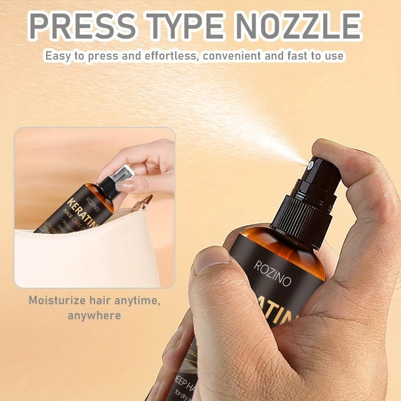 Balsam fără clătire 10-în-1 pentru netezire instantă, pe bază de keratină, spray de păr leave-in 100ml – controlează sebumul, netezește instant frizz-ul, repară uscăciunea și deteriorarea termică, oferă hidratare și strălucire până la 72 de ore