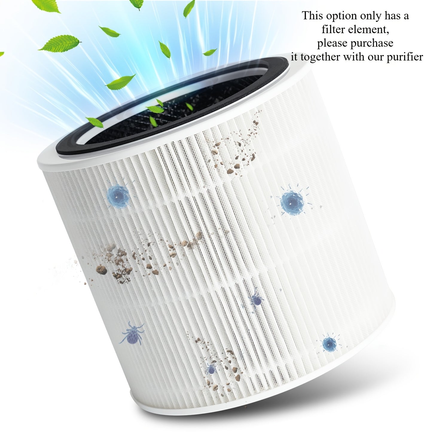 Purificatore d’Aria HEPA per Casa e Camera da Letto – Progettato per Pelo di Animali, Polvere, Fumo, Polline e Odori, Certificato Energy Star, Silenzioso, Copertura fino a 55 m², Ingresso/Uscita Aria 360°, Modalità Notte