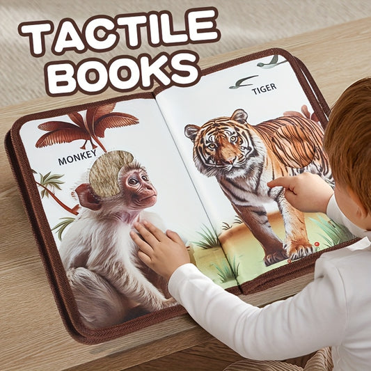 Libri Tattili per Bambini – Animali Interattivi per Sviluppo Sensoriale, Cognizione Animale e Puzzle, Regalo di Pasqua per Bambini e Bambine