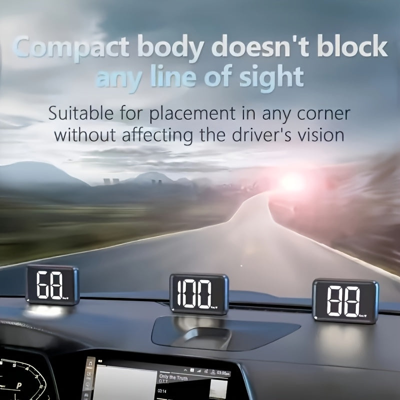 HUD auto YNF – afișaj head-up HD, viteză și kilometraj în timp real, compatibil 99% modele, plug & play, KM/H
