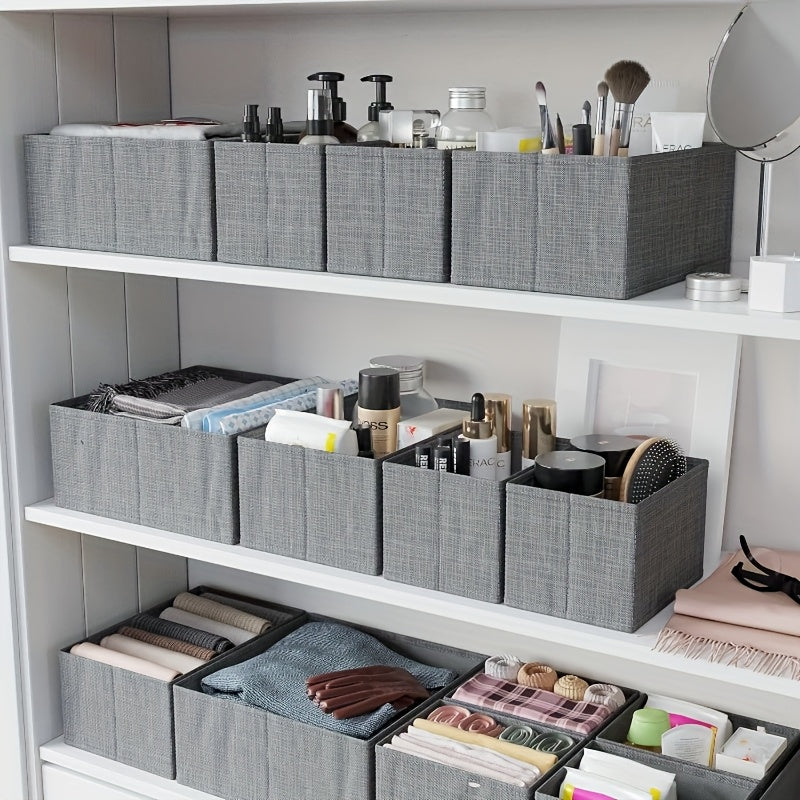 6 Organizer Tessili per Cassetti – Contenitori Tessuti con Scomparti Multipli per Vestiti Bambini, Camerette e Camera da Letto – Stile Contemporaneo, Durevoli e Salvaspazio