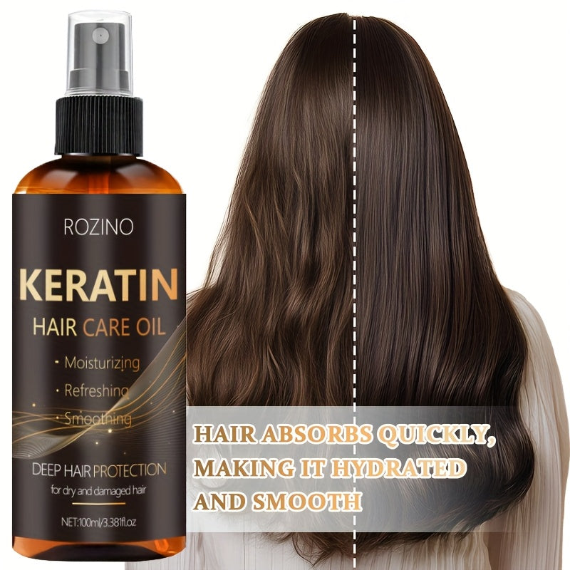 Balsam fără clătire 10-în-1 pentru netezire instantă, pe bază de keratină, spray de păr leave-in 100ml – controlează sebumul, netezește instant frizz-ul, repară uscăciunea și deteriorarea termică, oferă hidratare și strălucire până la 72 de ore
