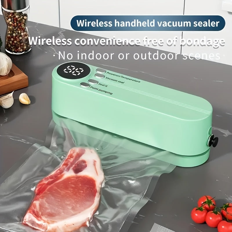 Kit Compact de Sigilare Vid USB cu Ecran Digital – Sigilare Rapidă, Include Pompă și Pungi Etanșe, Ideal pentru Conservarea Alimentelor, Gustări, Carne, Fructe și Legume – Design Care Economisește Spațiu, Mașină de Sigilare 36V