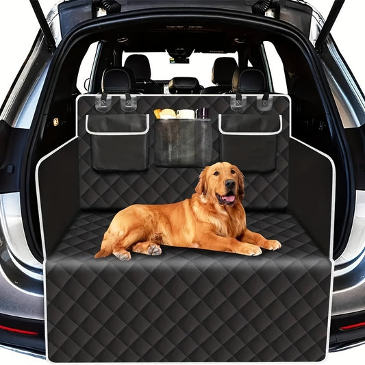 Tappetino Posteriore per Auto con Trasportino Integrato per Animali – Poliestere Resistente, Antiscivolo, Facile da Pulire, Ideale per Viaggi con Cani e Gatti | Trapuntato | Lavabile Facilmente