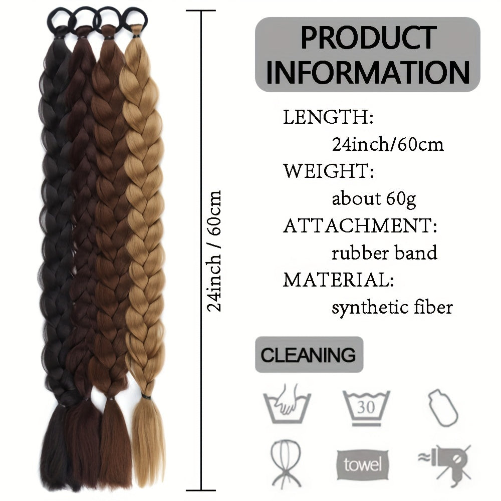 Extension Coda di Cavallo Treccia 60,96 cm – Fibra Sintetica, Elastico, Bionda, Accessorio Capelli per Feste ed Uso Quotidiano