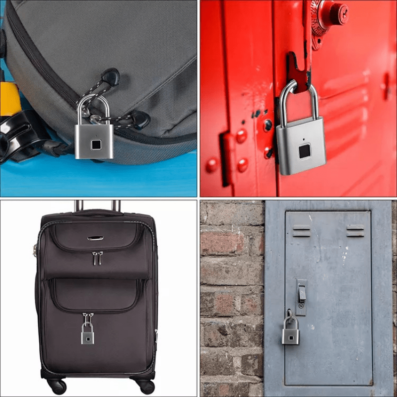 Lucchetto Smart Compatto con Impronta Digitale – Impermeabile, Senza Chiave, Ricaricabile USB, Leggero in Alluminio – Ideale per Valigie, Zaini e Bagagli