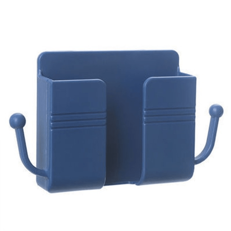 Porta Cellulare da Parete – Organizer Multiuso Senza Fori, Supporto per Telecomando, Scatola di Stoccaggio e Gancio per Ricarica