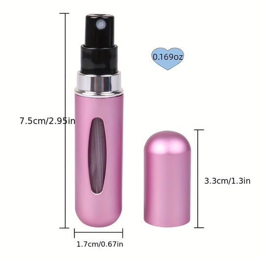 Mini Atomizzatore Profumo Portatile Ricaricabile – Flacone Spray in Alluminio per Viaggio, Multi-Colore, Senza Profumo, Design Compatto
