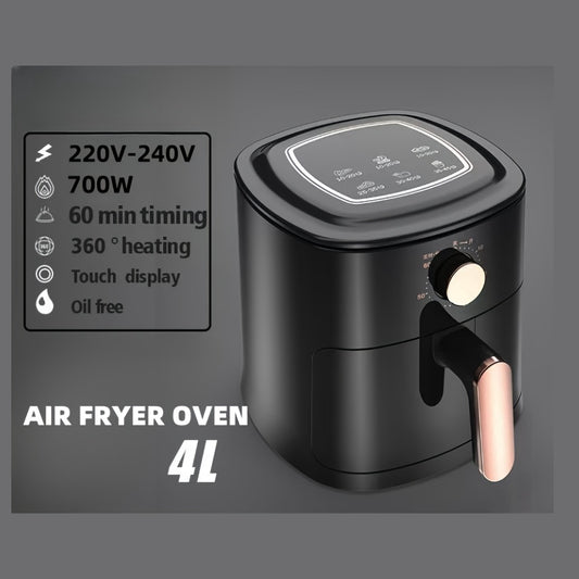 Friggitrice ad Aria 4L – Capienza Grande, 700W, 220-240V, Design Nero, Controllo Digitale, Frittura Senza Olio per Patatine, Pollo e Verdure