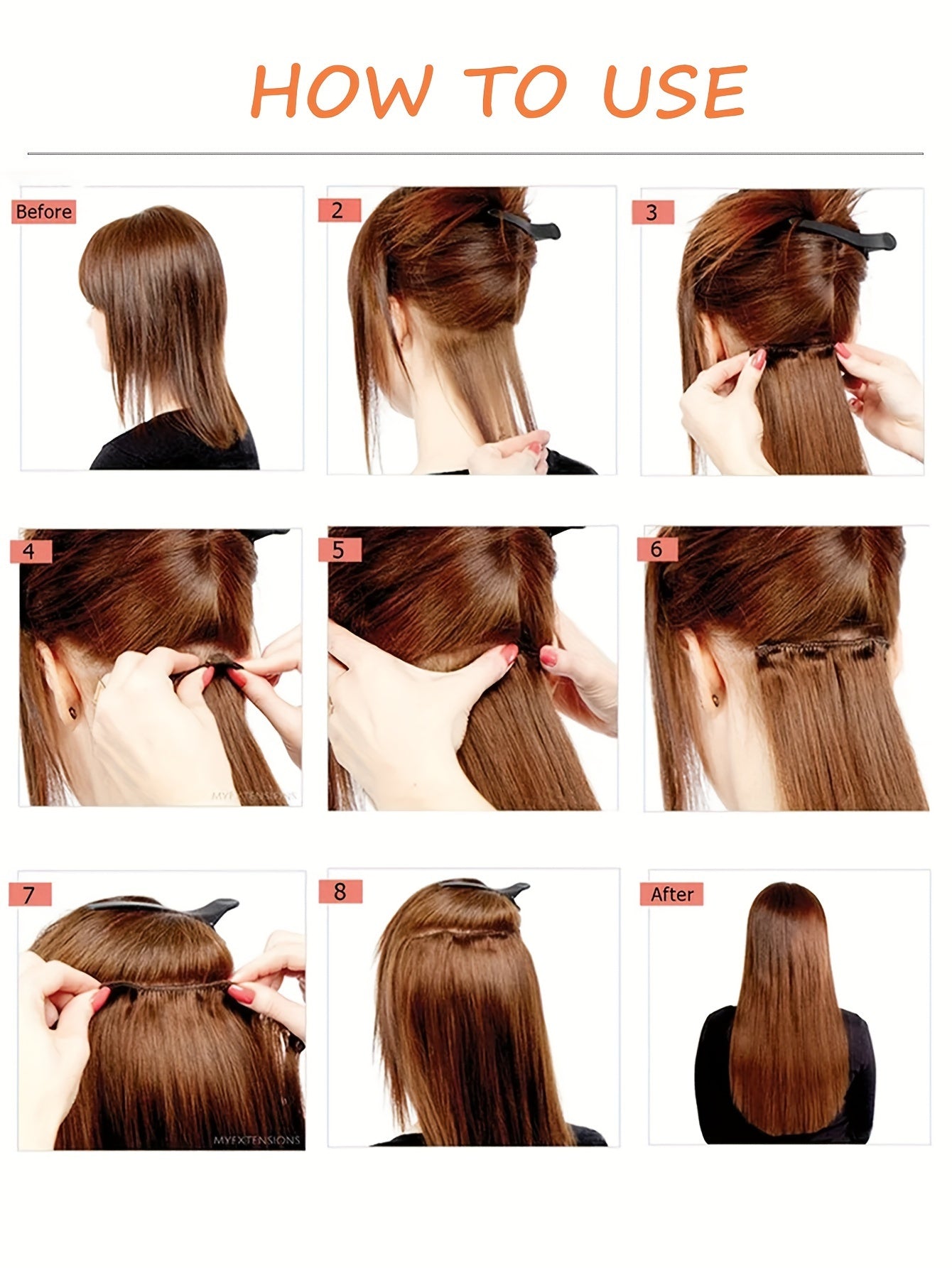 Extension a Clip, Capelli Lunghi e Folti in Pizzo Leggero Sintetici per Donna – Castano Cioccolato con Riflessi Biondo Dorato, Accessori per Capelli per Halloween e Natale